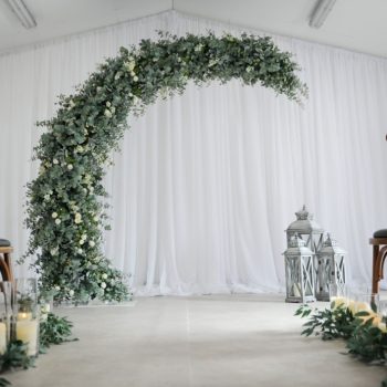 botanical half moon wedding arch n.ireland