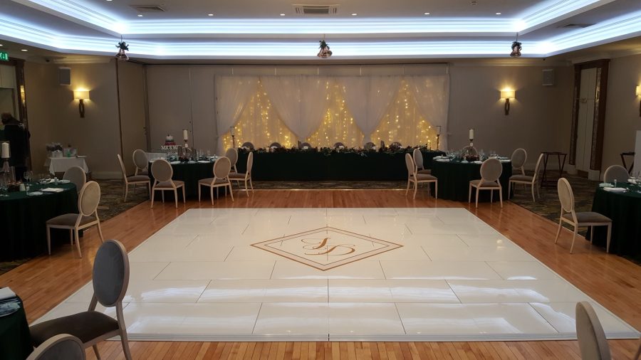 High gloss white dance floor wedding n.ireland