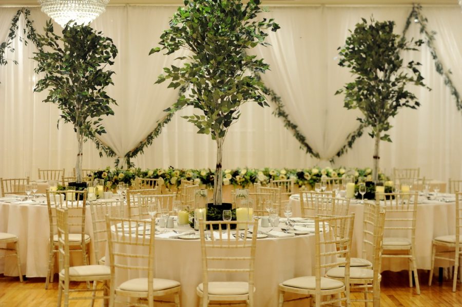 Luxury foliage lined backdrop