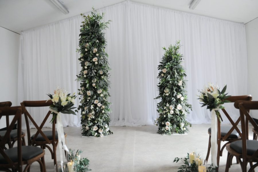 Floral Pillars Hire McGarry Wedding Design