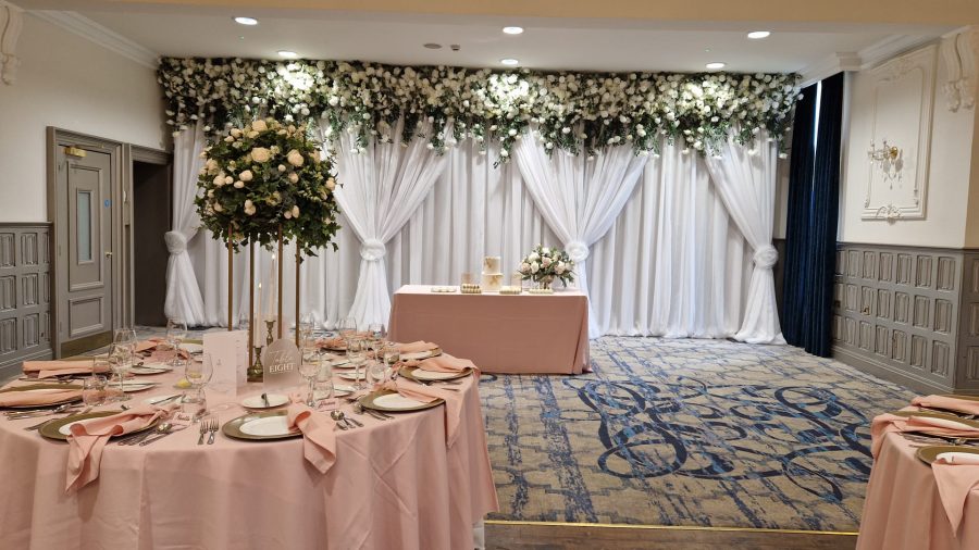 Luxury Backdrop with Floral Pelmet