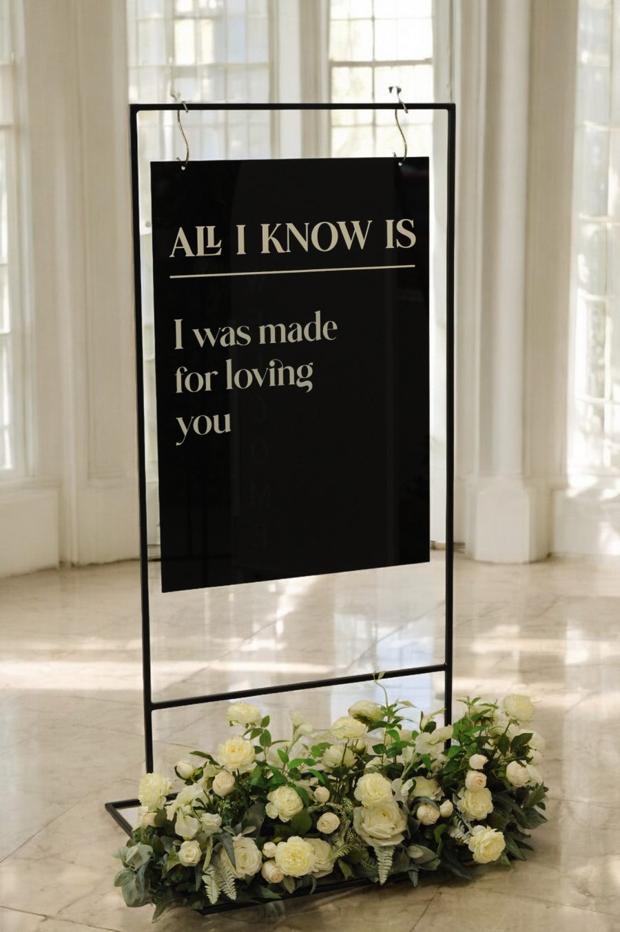Matt Black Welcome Sign